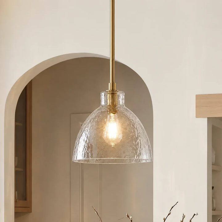 Ondine Farmhouse Hammered Glass Pendant Lamp