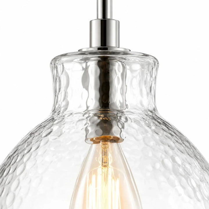 Ondine Farmhouse Hammered Glass Pendant Lamp