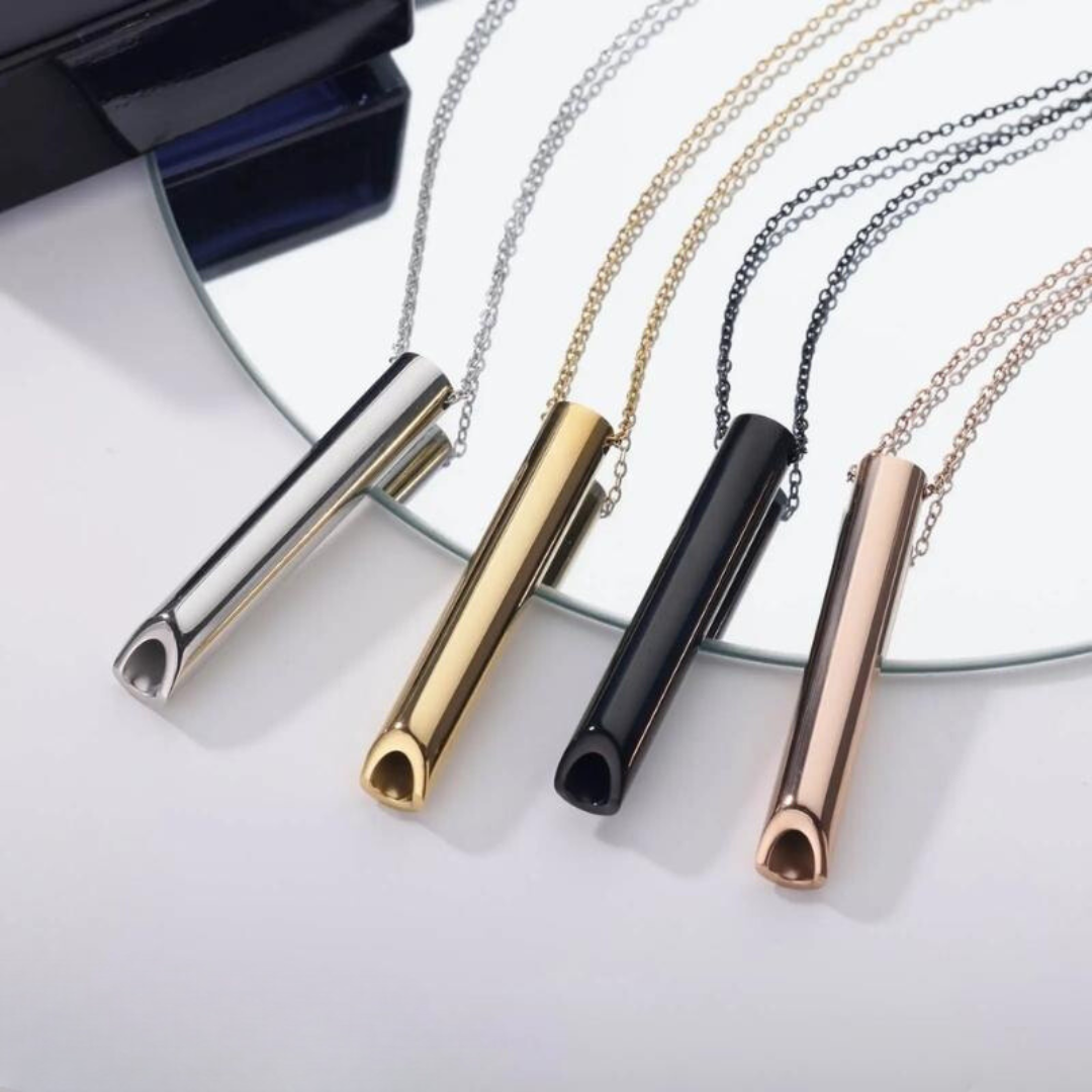 Mindful Breathing Wellness Pendant - Natural Nicotine-Free Support Necklace