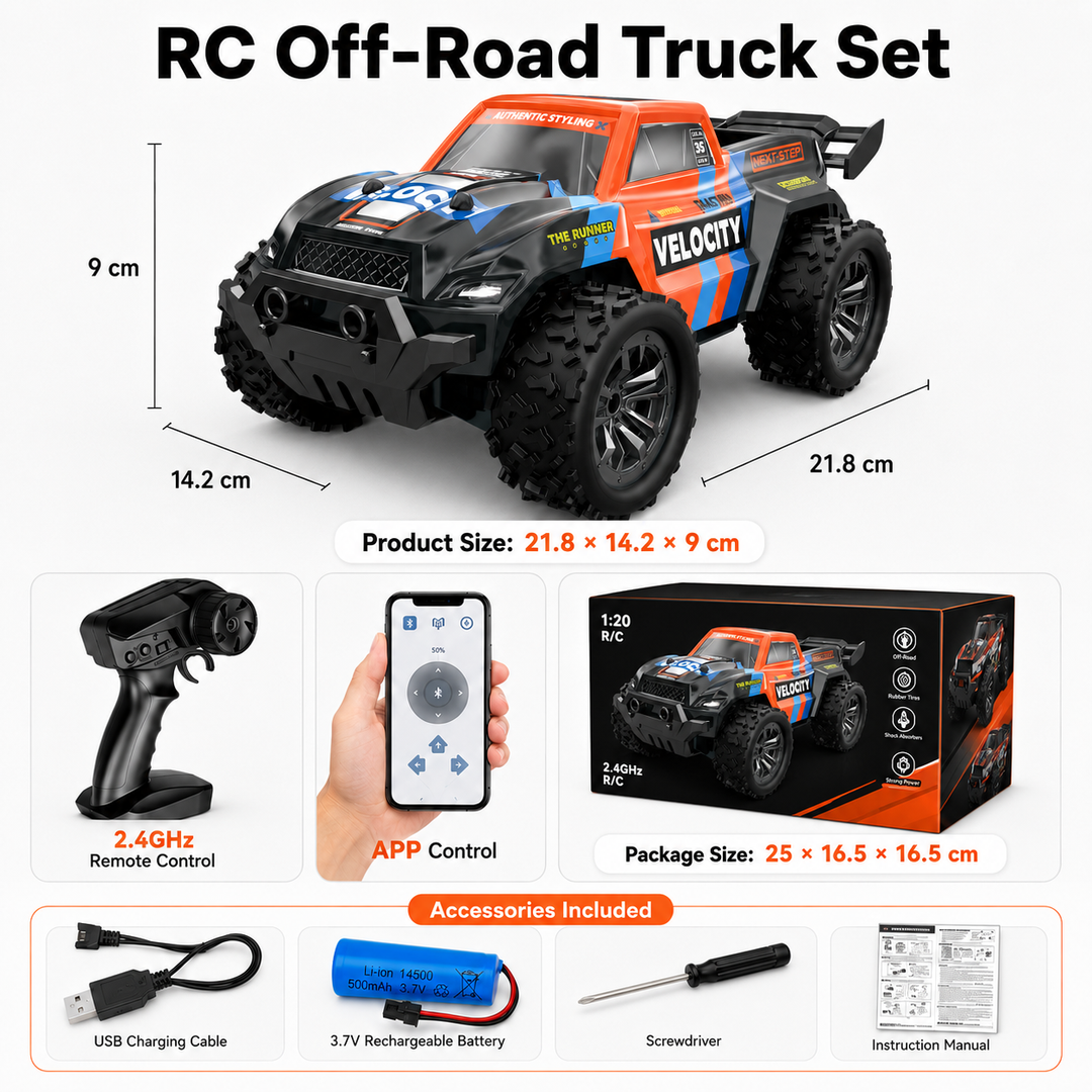All-Terrain 4WD Off-Road RC Truck with Waterproof Design