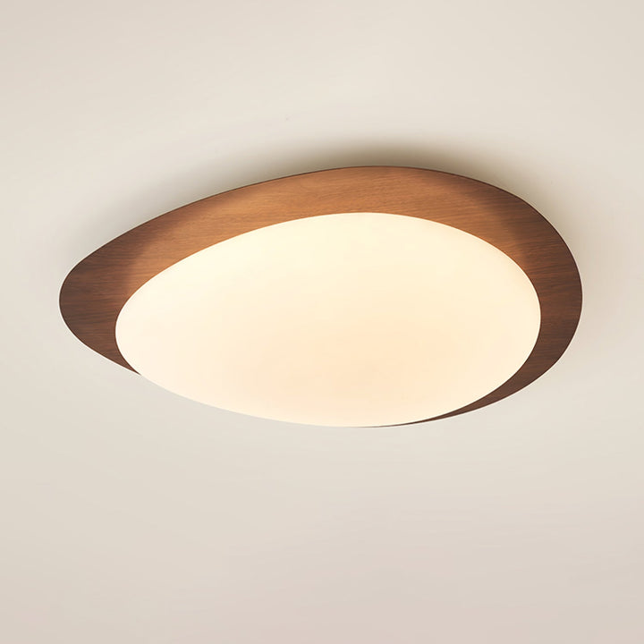 Quisti Pebble Walnut Ceiling Lamp