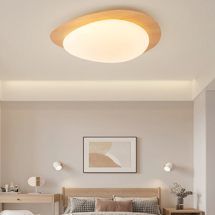 Quisti Pebble Walnut Ceiling Lamp