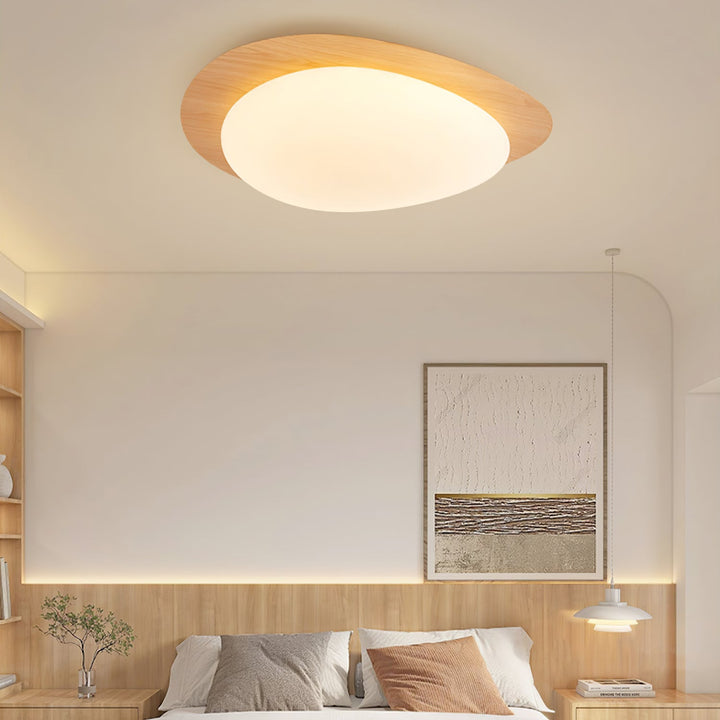 Quisti Pebble Walnut Ceiling Lamp