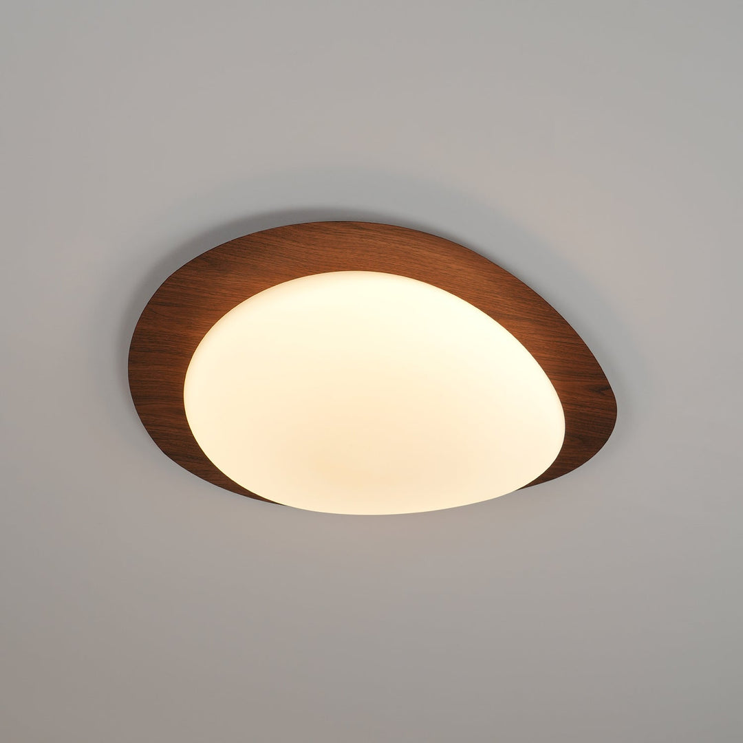 Quisti Pebble Walnut Ceiling Lamp