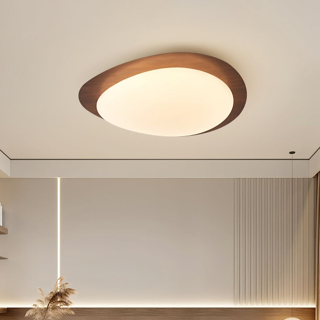 Quisti Pebble Walnut Ceiling Lamp