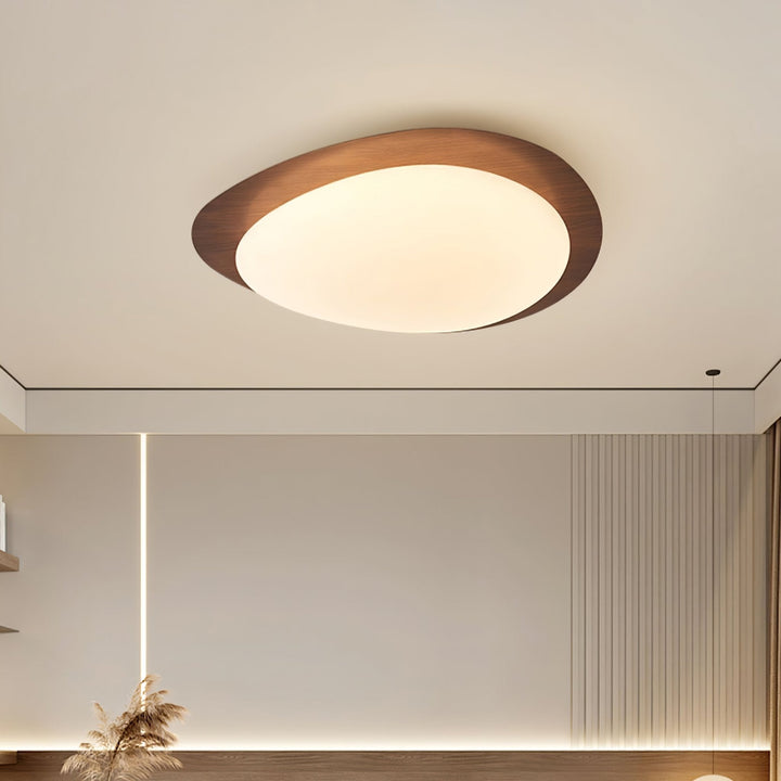 Quisti Pebble Walnut Ceiling Lamp