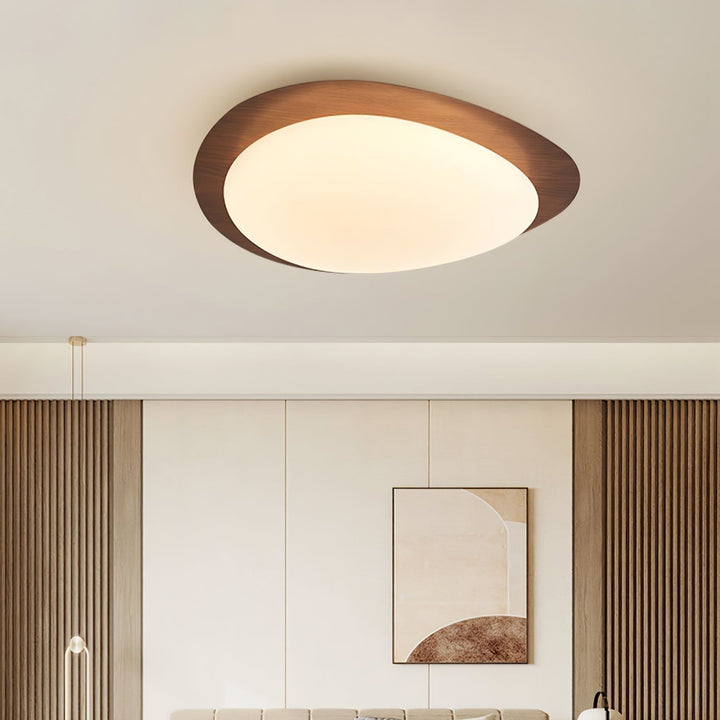 Quisti Pebble Walnut Ceiling Lamp