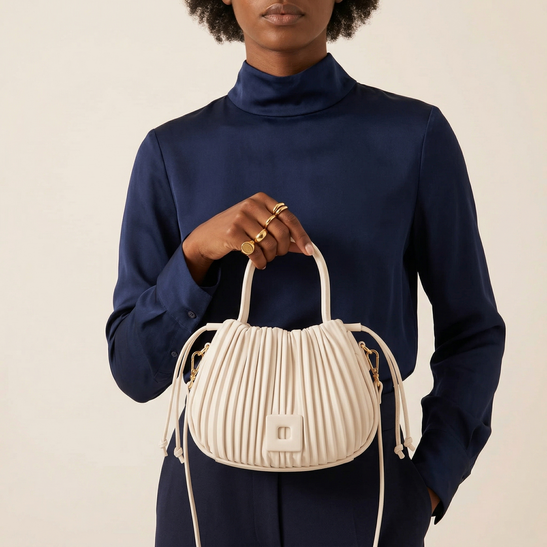 Plisse – Pleated Bucket Bag with Top Handle