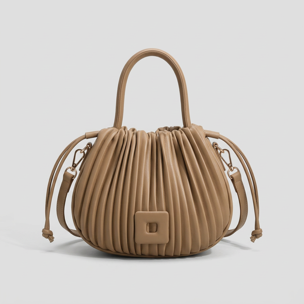 Plisse – Pleated Bucket Bag with Top Handle