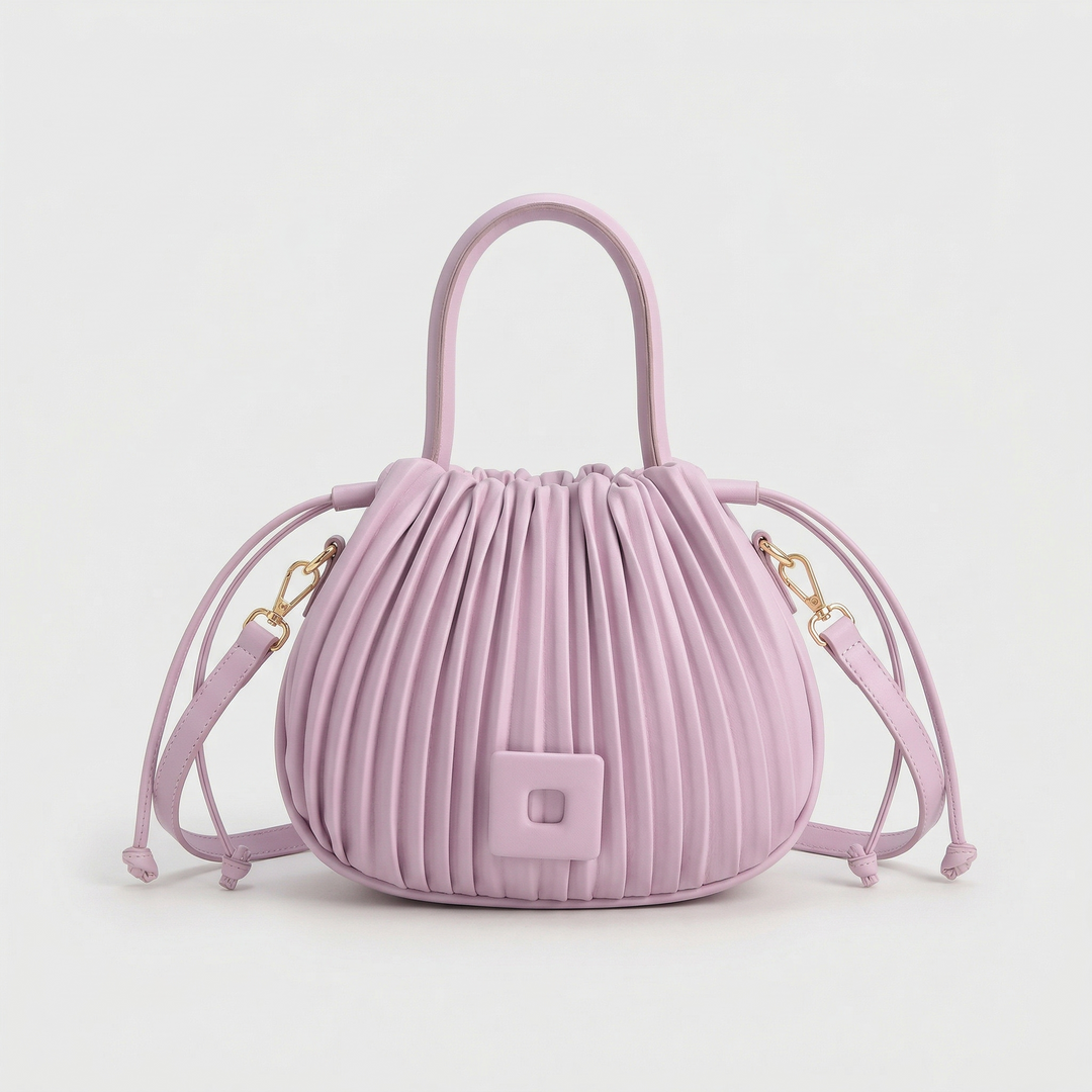 Plisse – Pleated Bucket Bag with Top Handle