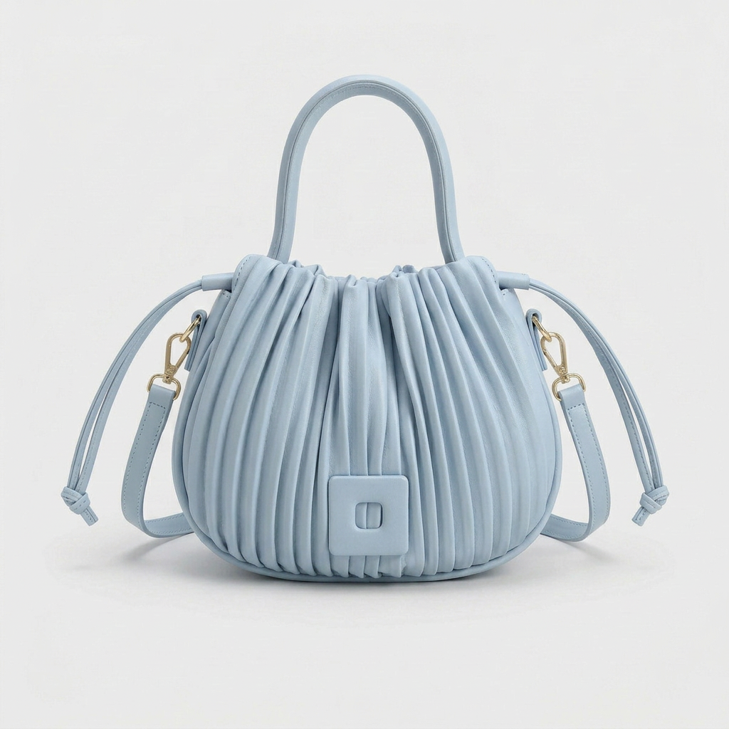 Plisse – Pleated Bucket Bag with Top Handle