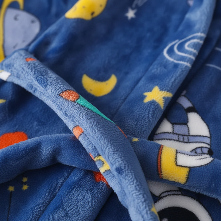 Soft Coral Fleece Kids Robe with Hood - Cozy Warmth for Boys and Girls
