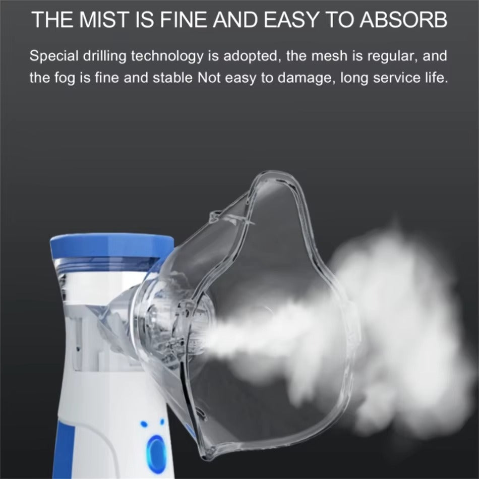 CompactMist Handheld Mesh Nebulizer – Rechargeable, Quiet Operation for Home & Travel
