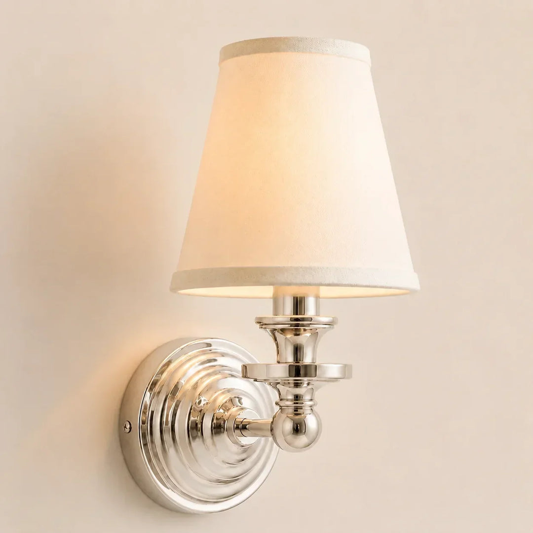 Posie Retro Brass Linen Shade Wall Sconce