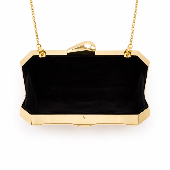 Prism – Geometric Metallic Box Clutch, Evening Chain Bag