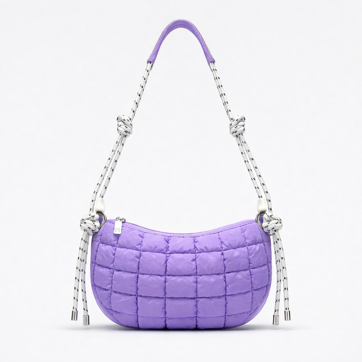 Puffa – Quilted Nylon Hobo Bag with Rope Strap