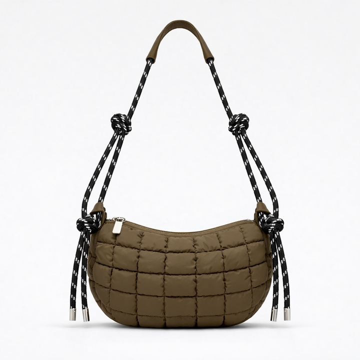 Puffa – Quilted Nylon Hobo Bag with Rope Strap