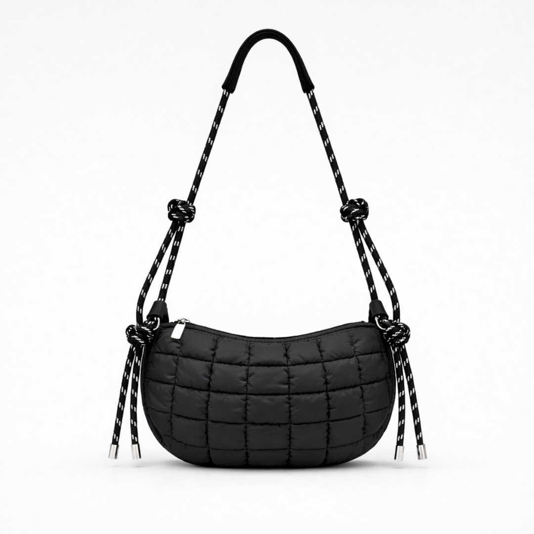 Puffa – Quilted Nylon Hobo Bag with Rope Strap
