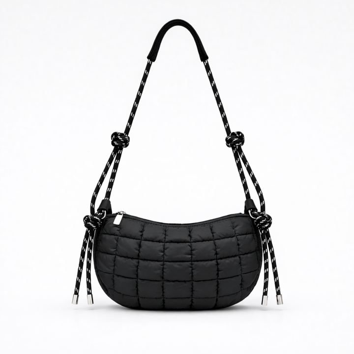 Puffa – Quilted Nylon Hobo Bag with Rope Strap