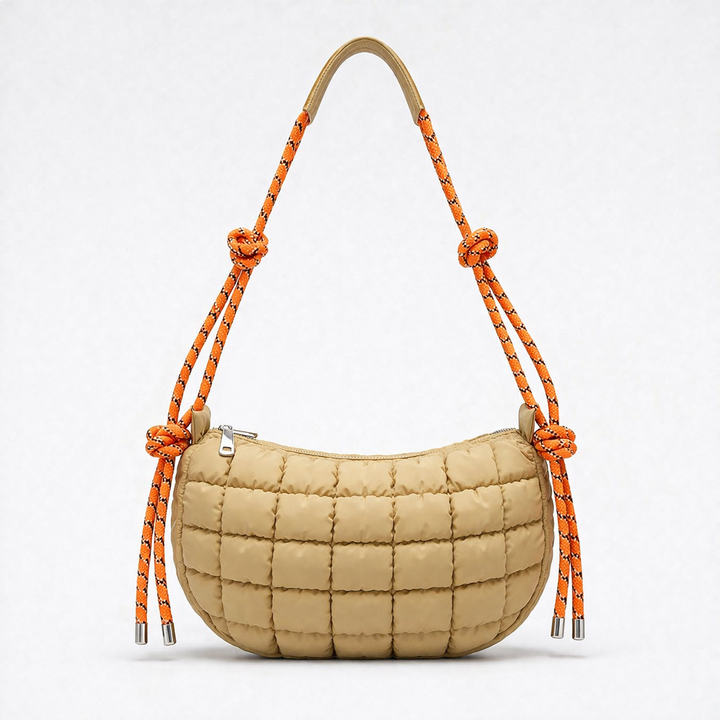 Puffa – Quilted Nylon Hobo Bag with Rope Strap