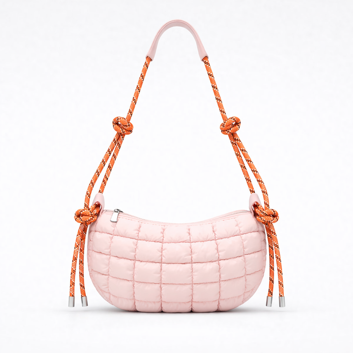 Puffa – Quilted Nylon Hobo Bag with Rope Strap