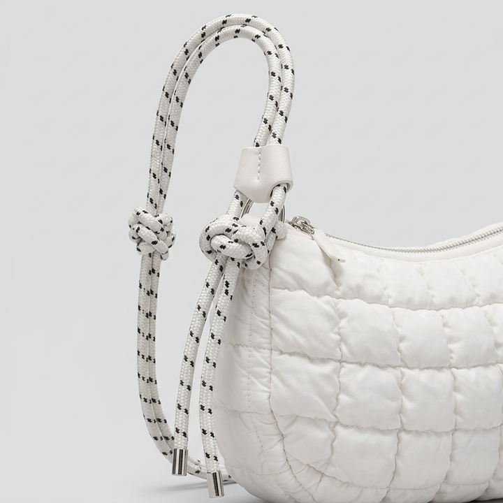 Puffa – Quilted Nylon Hobo Bag with Rope Strap
