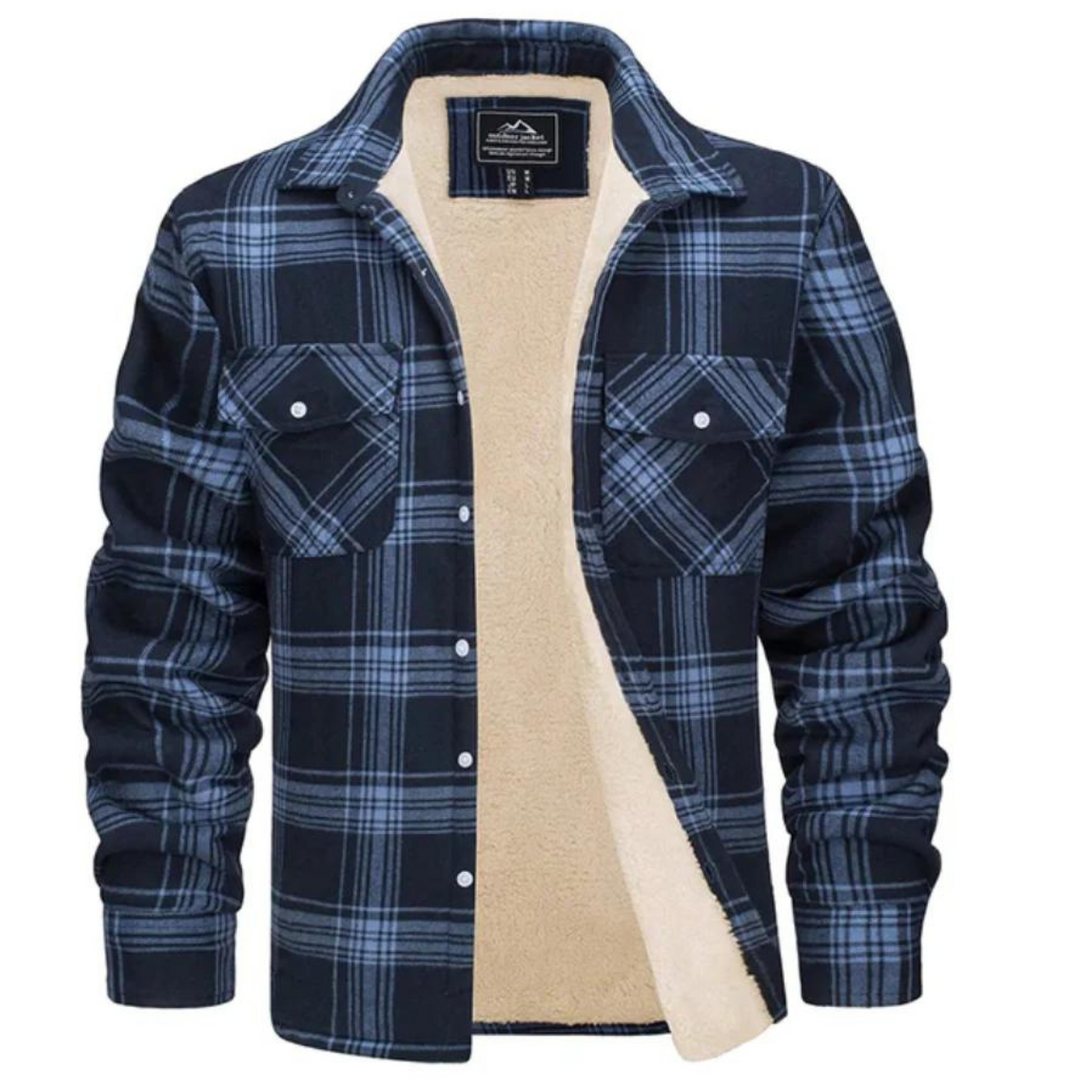 Evans Men's Jacket – Warm Checkered Fleece