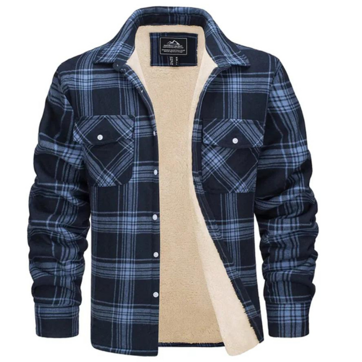 Evans Men's Jacket – Warm Checkered Fleece