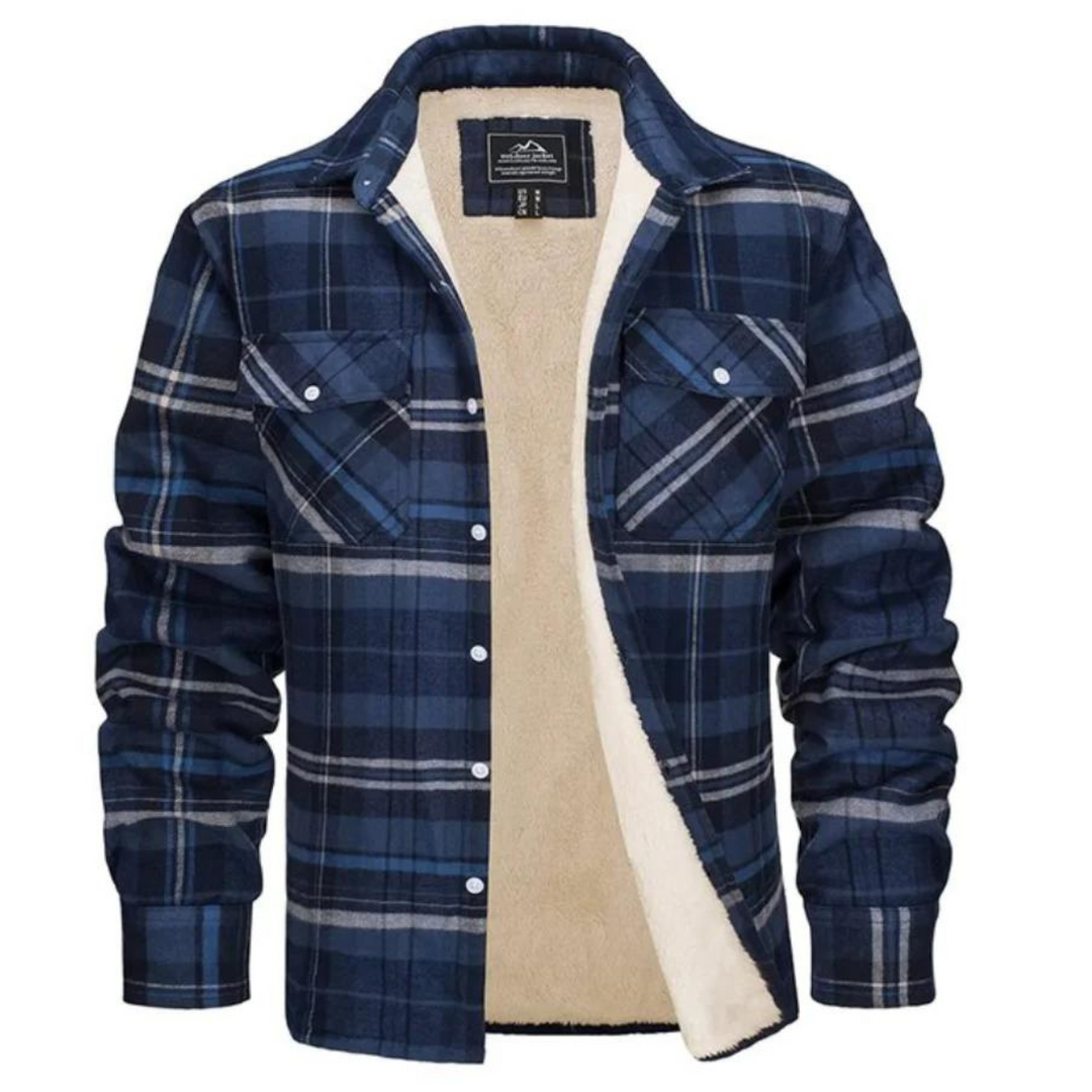 Evans Men's Jacket – Warm Checkered Fleece