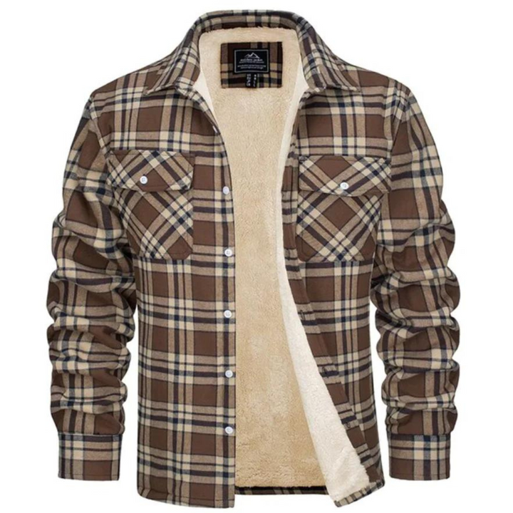 Evans Men's Jacket – Warm Checkered Fleece