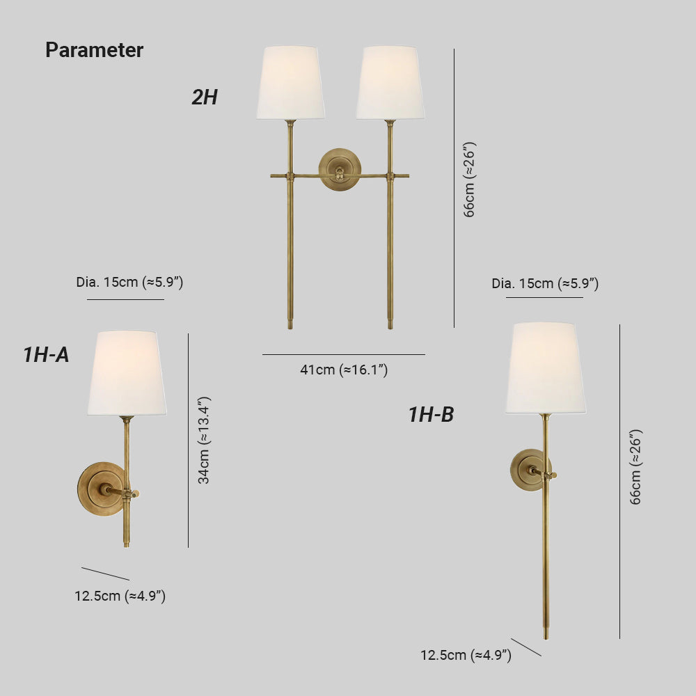 Theodore Wall Lamp Brass Fabric