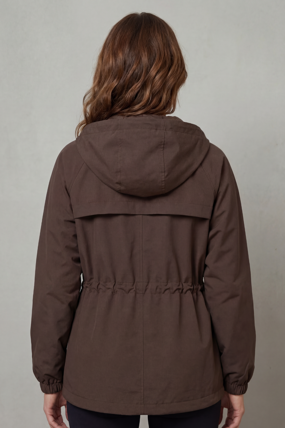 Women's Utility Drawstring Waterproof Jacket – Lightweight Everyday Outerwear
