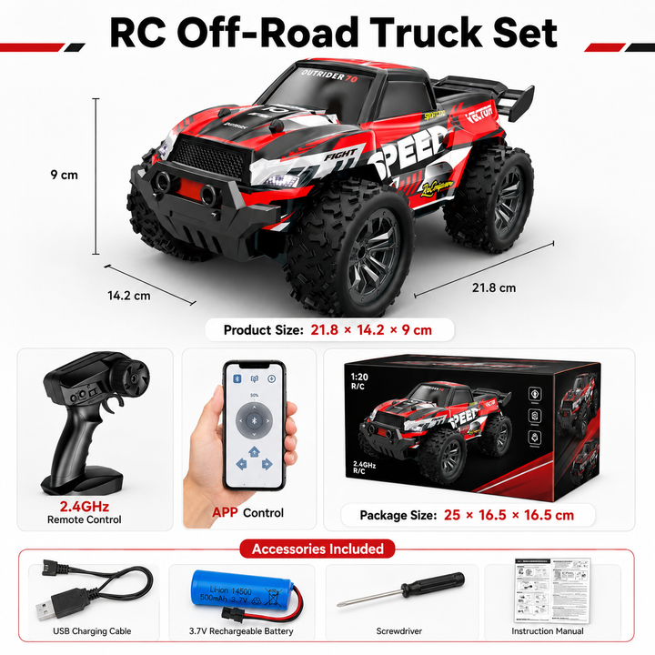 All-Terrain 4WD Off-Road RC Truck with Waterproof Design