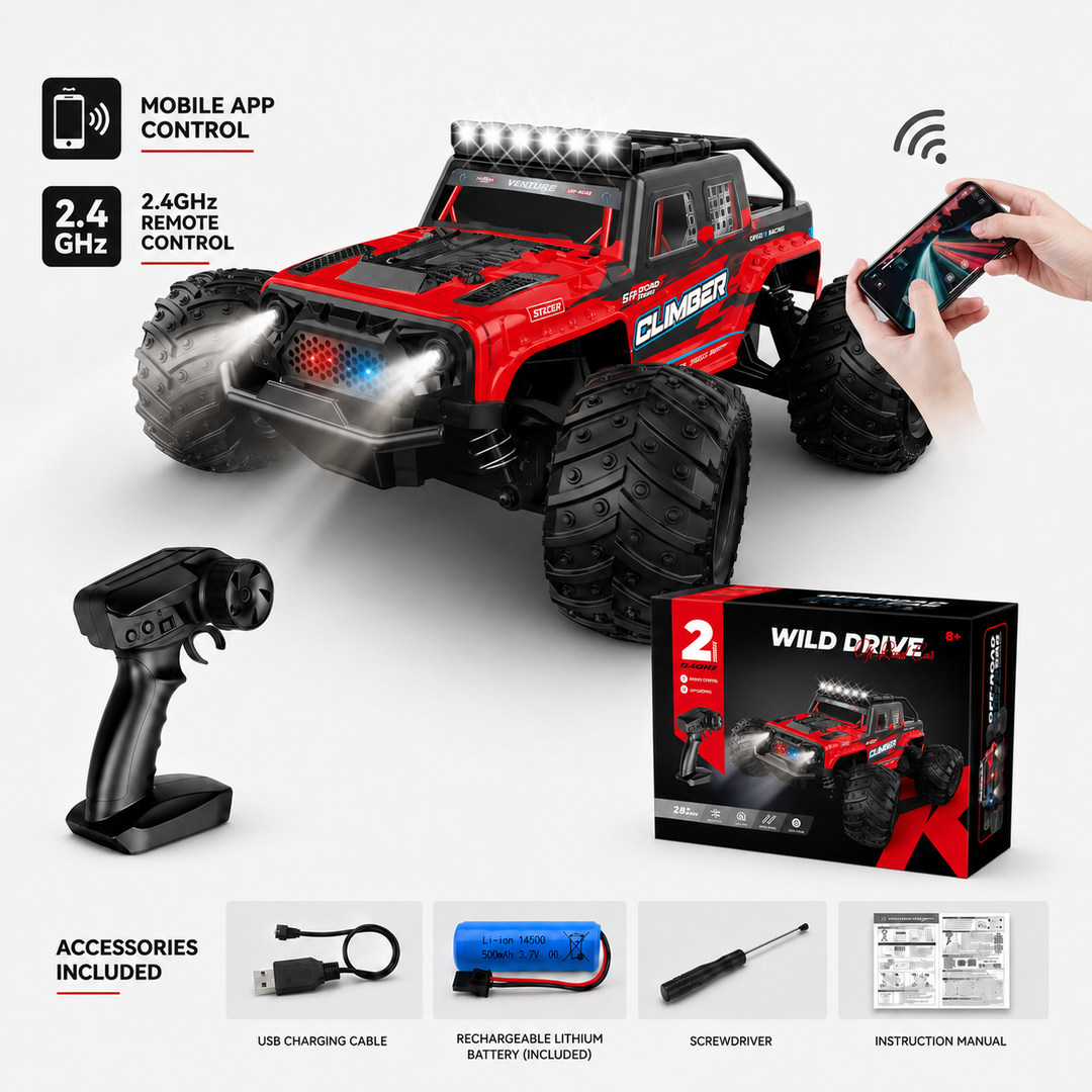 All-Terrain 4WD Off-Road RC Truck with Waterproof Design