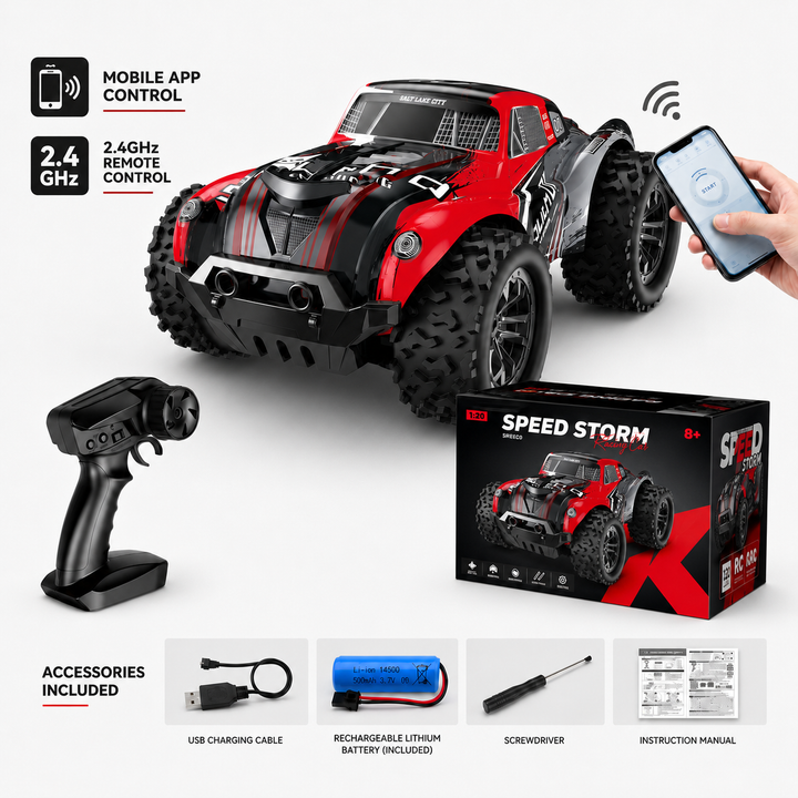 All-Terrain 4WD Off-Road RC Truck with Waterproof Design