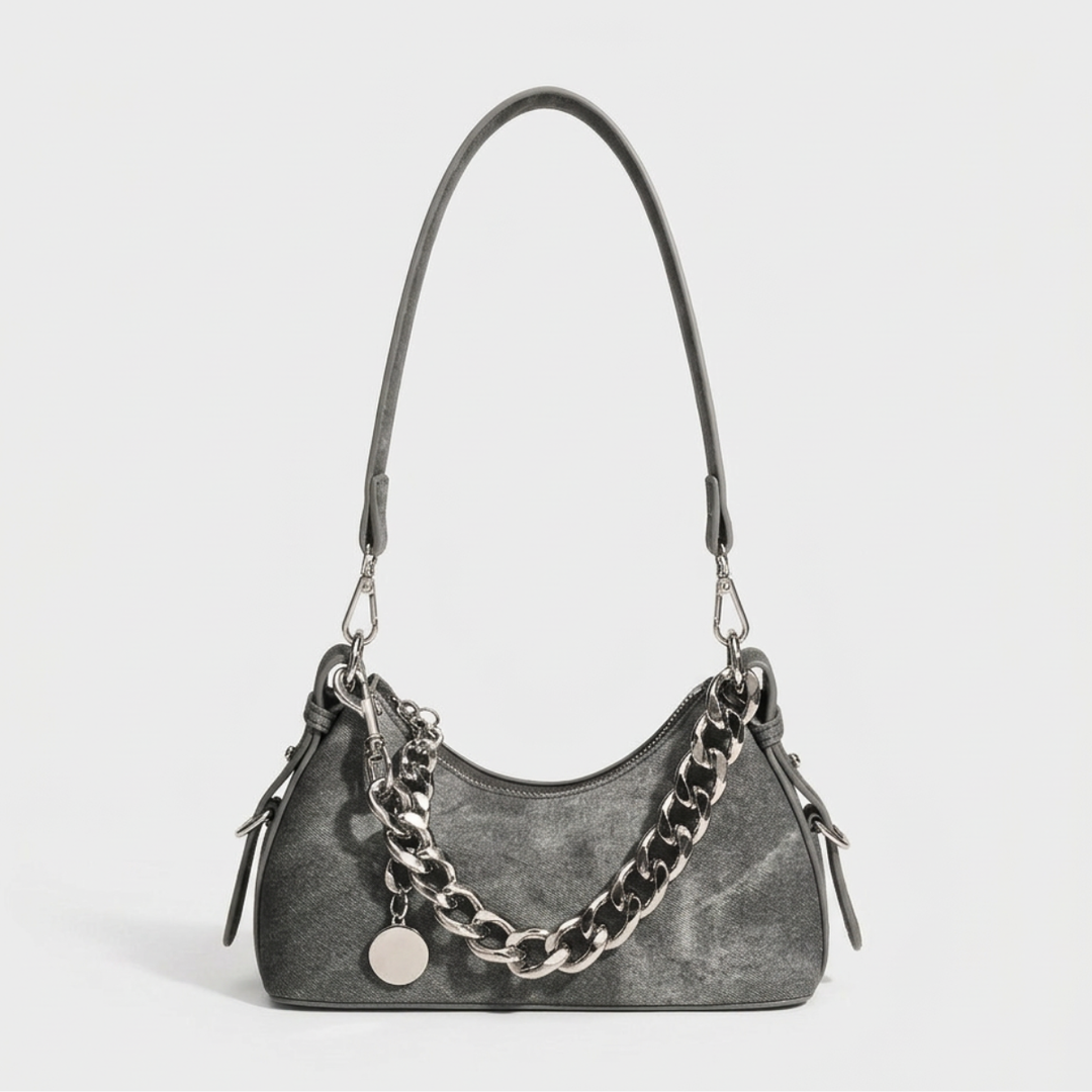 Remi – Denim Chain Shoulder Bag, Small Crossbody Bag