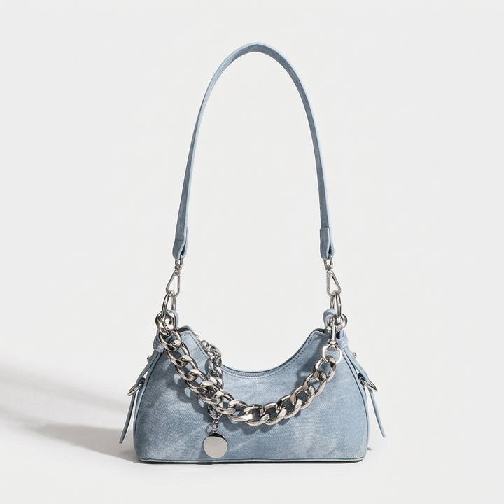 Remi – Denim Chain Shoulder Bag, Small Crossbody Bag