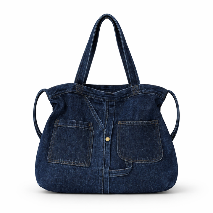 Remy – Large Denim Shoulder Bag, Zipper Tote Bag Women