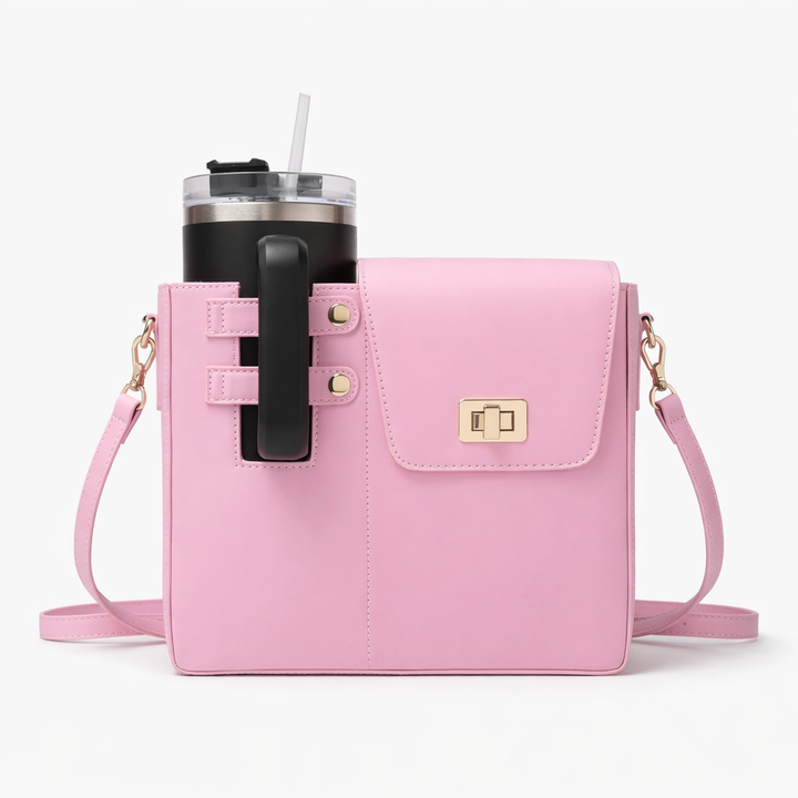 Reva – Vegan Leather Crossbody Shoulder Bag with Twist Lock