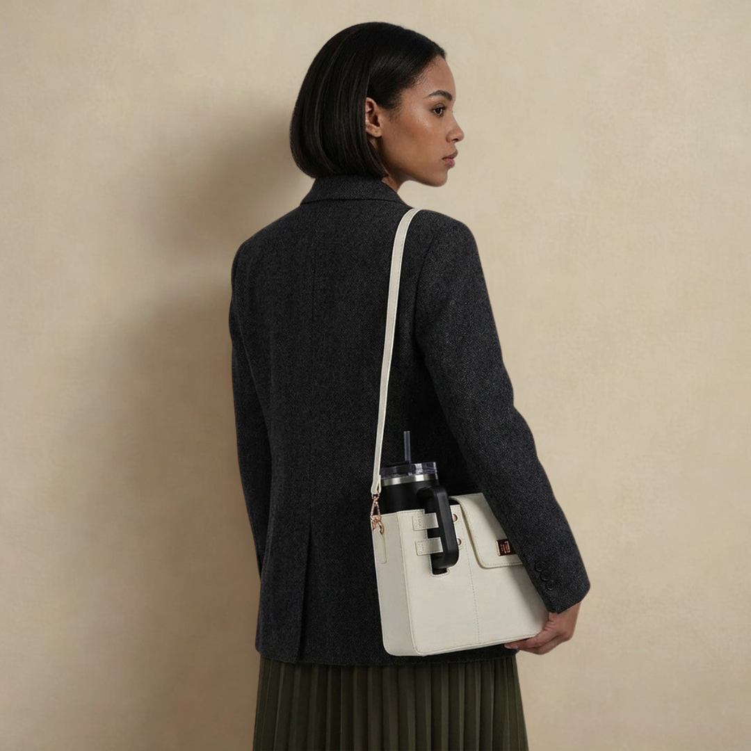 Reva – Vegan Leather Crossbody Shoulder Bag with Twist Lock