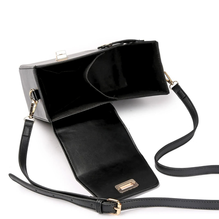 Reva – Vegan Leather Crossbody Shoulder Bag with Twist Lock