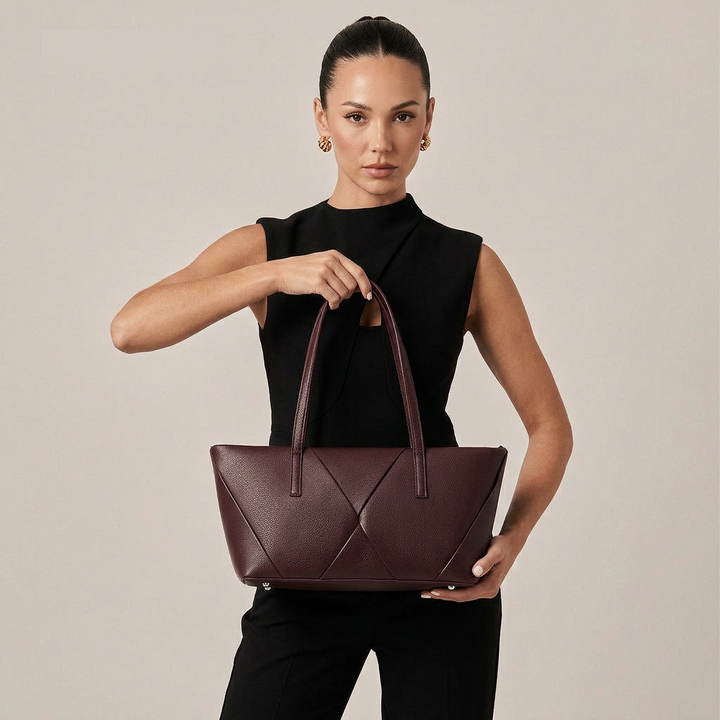 Riva – Structured Vegan Leather Shoulder Bag, Work Bag