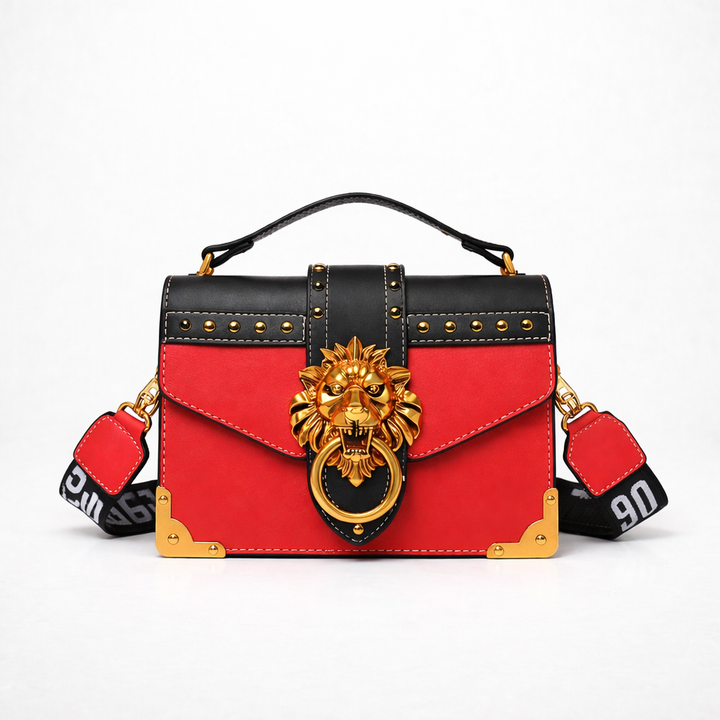 Roar – Lion Head Crossbody Bag, Studded Mini Shoulder Bag