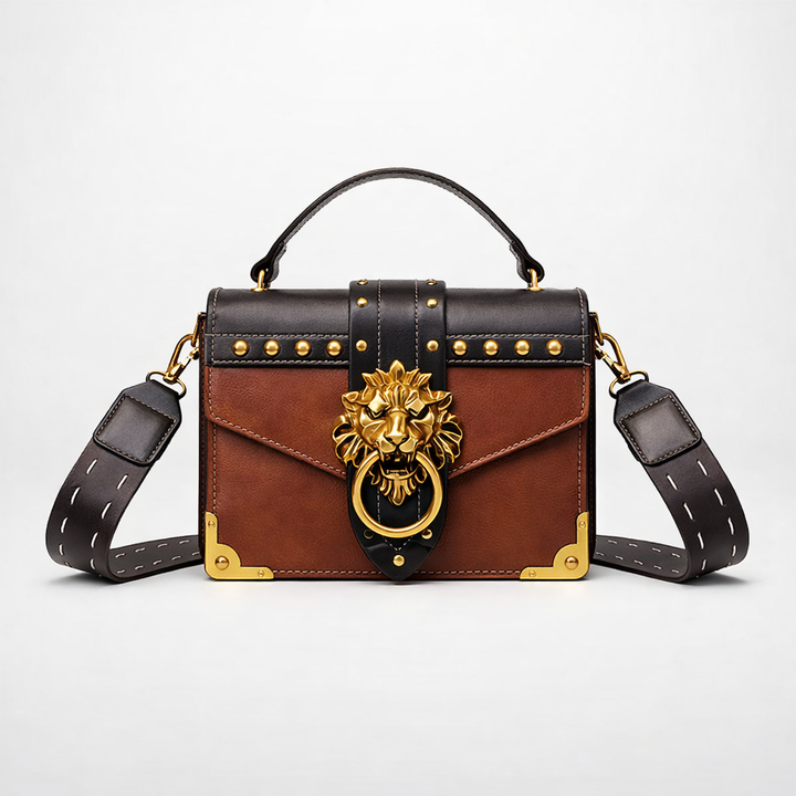 Roar – Lion Head Crossbody Bag, Studded Mini Shoulder Bag