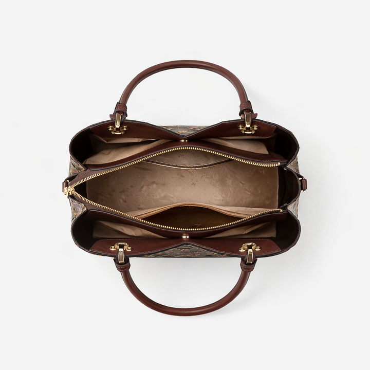 Rosalind – Floral Embossed Top Handle Shoulder Bag