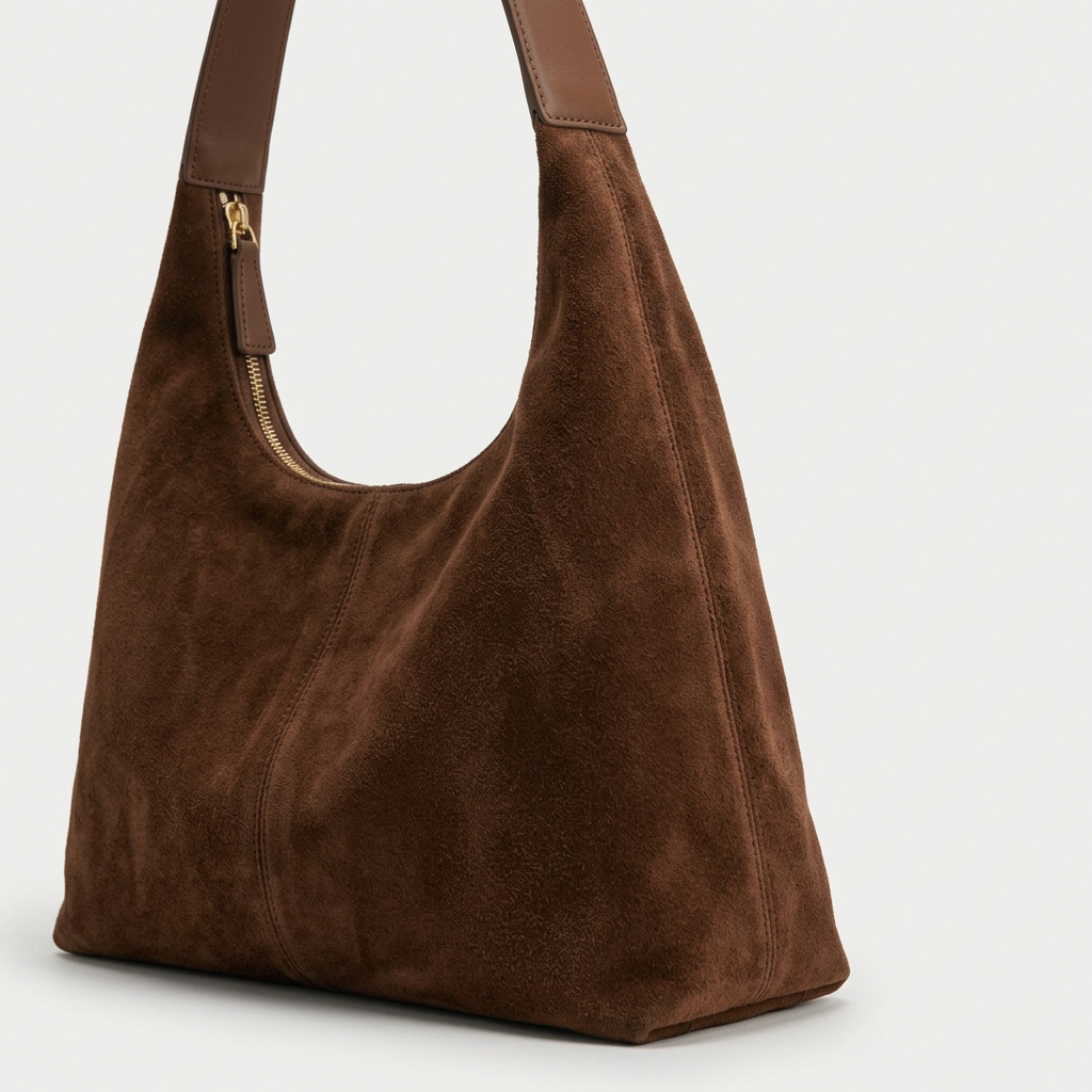 Rova – Large Suede Shoulder Bag, Slouchy Hobo Bag