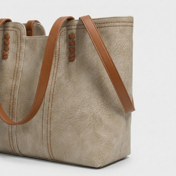 Rova – Large Vegan Leather Tote Bag, Work Shoulder Bag