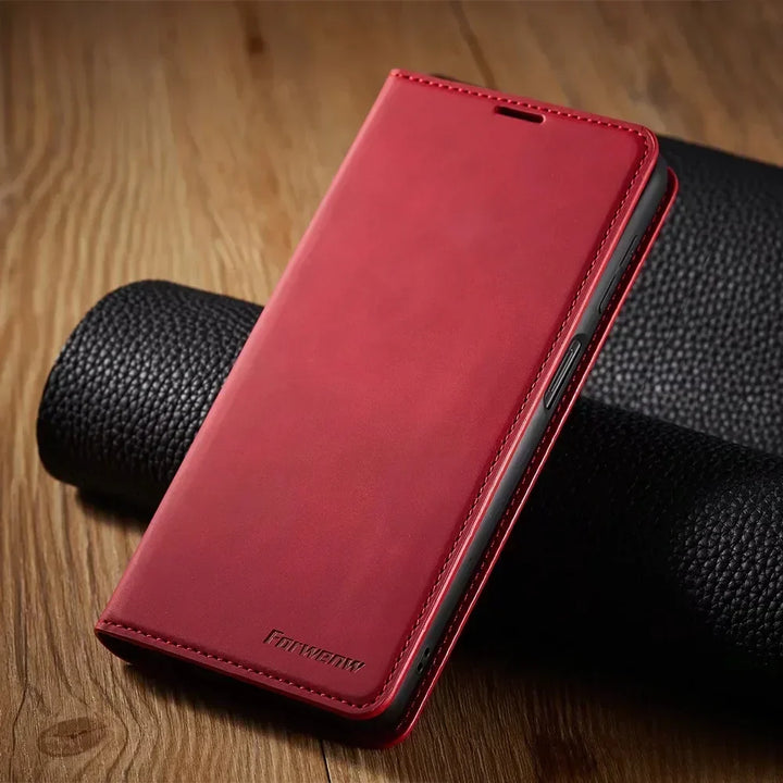 Magnetic Leather Phone Case for Samsung – Stylish Protection with Flip Cover and Card Holder | Sansoti