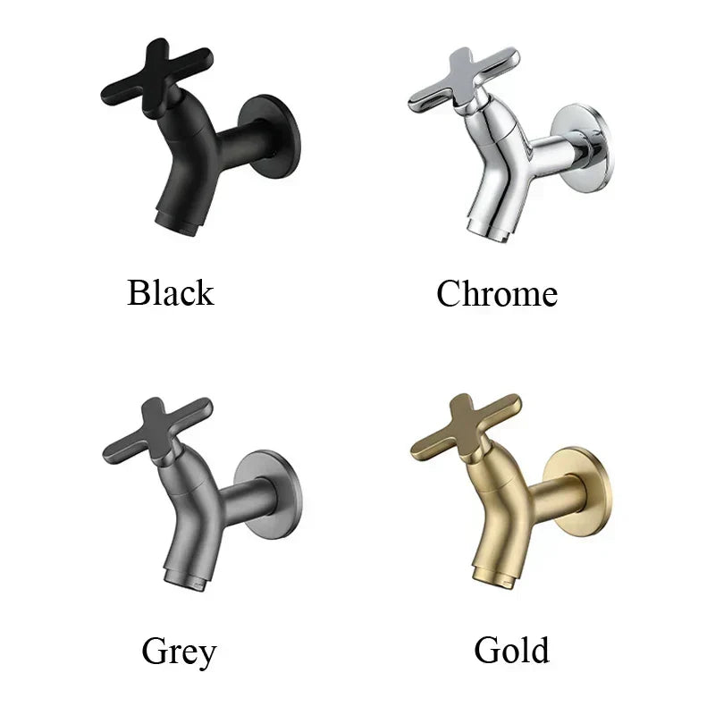 Solid Brass Wall-Mounted Cold Water Faucet with Single Lever Handle