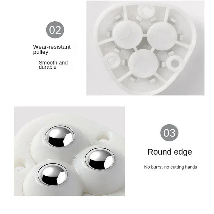 Self-Adhesive 360 Degree Furniture Caster Wheels - Heavy Duty Rollers